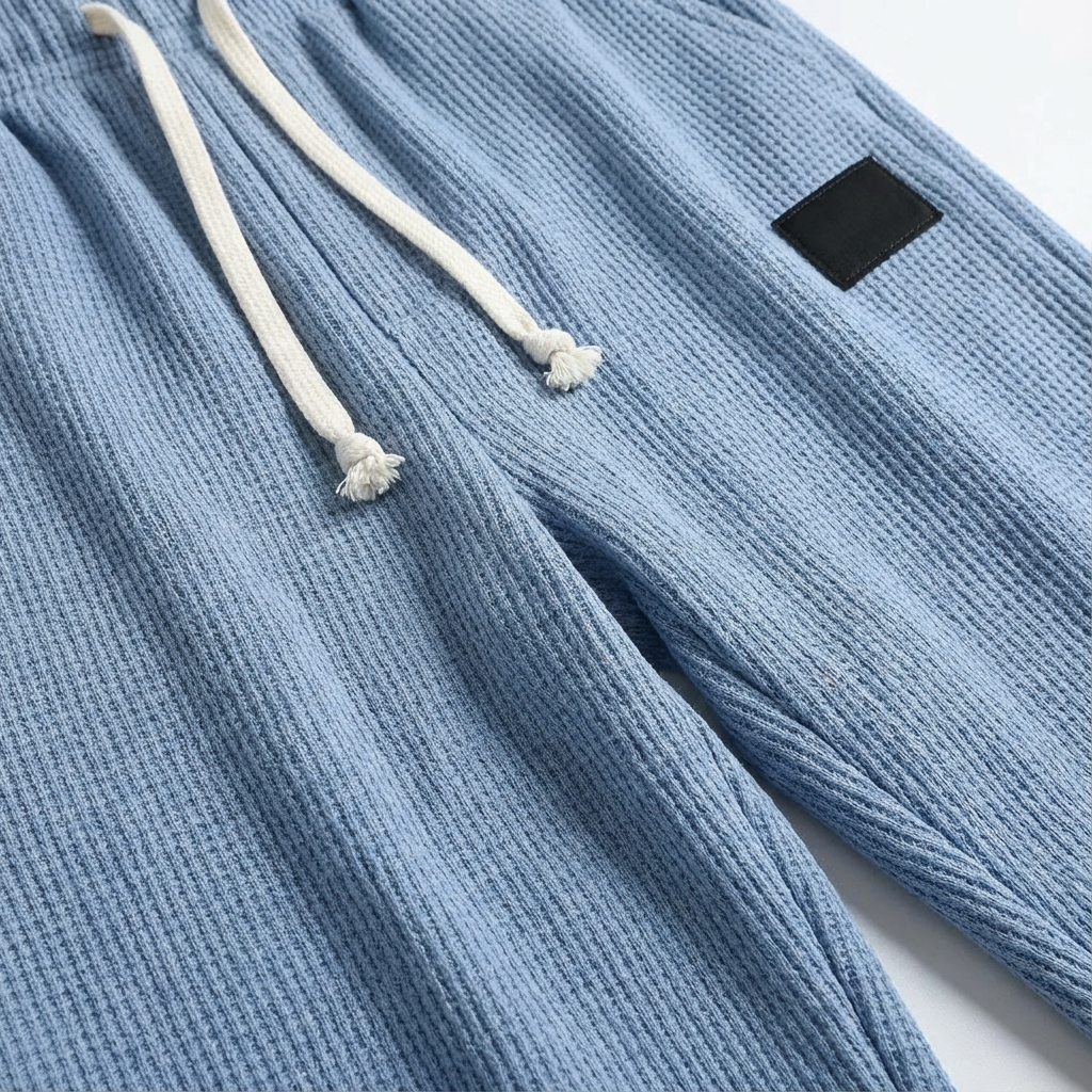 Men's Waffle-Knit Cotton Trousers - Relaxed Casual Joggers