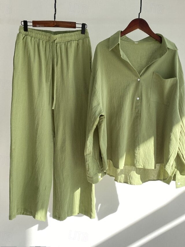 Women's Two-Piece Bolero Top and Pants Set - Effortless Streetwear