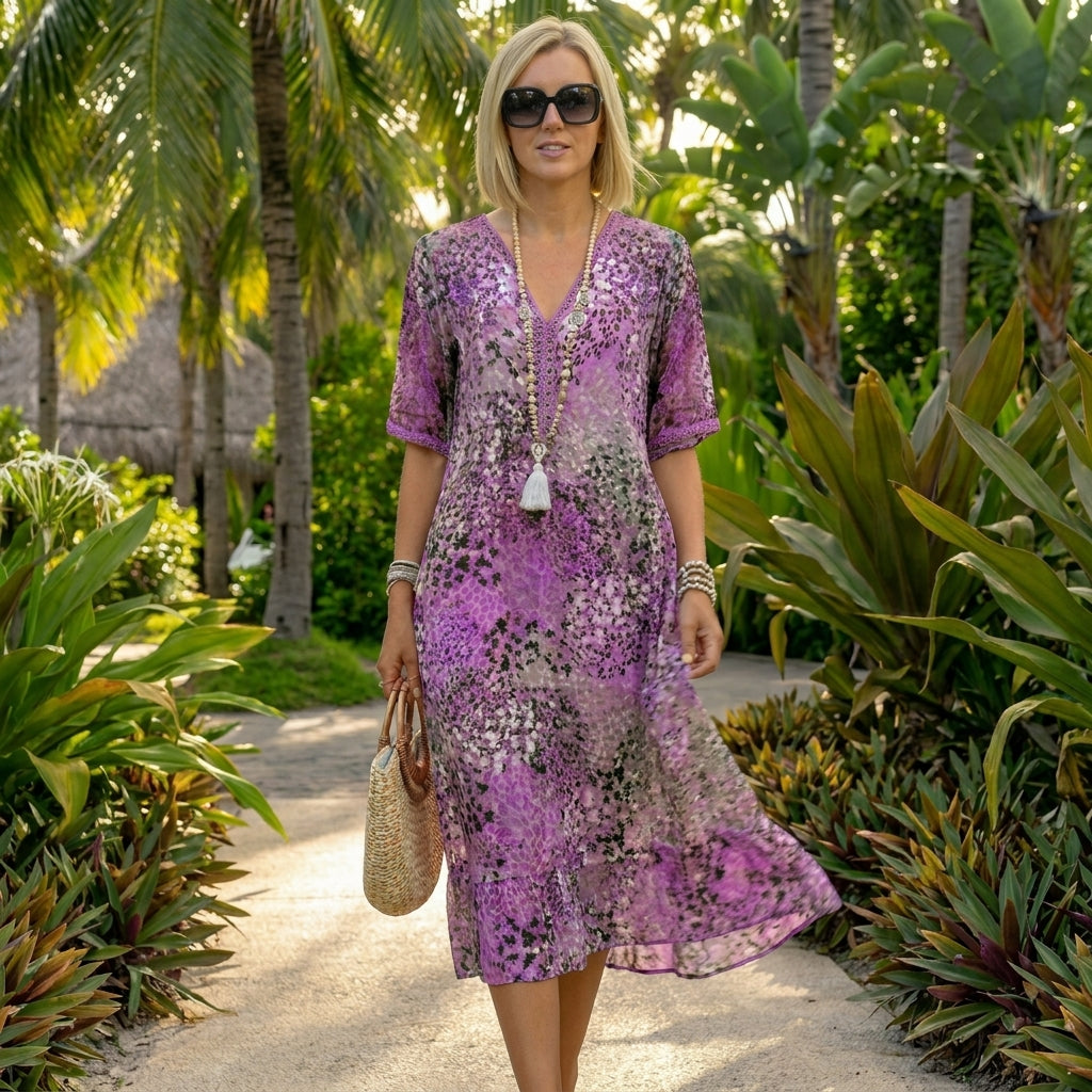 Women's Sculpted Waist Dress - Flowing Silhouette for a Flattering