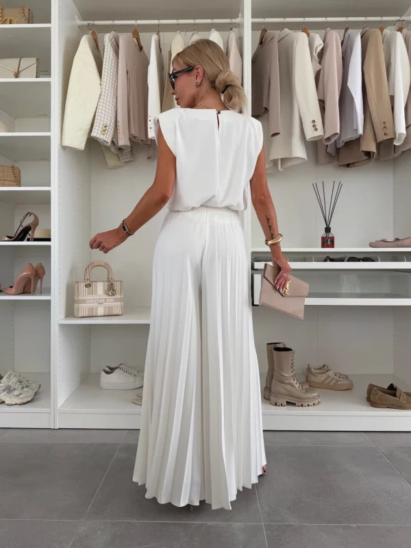 Women's Marian Elegant Pleated Set - Polished and Refined