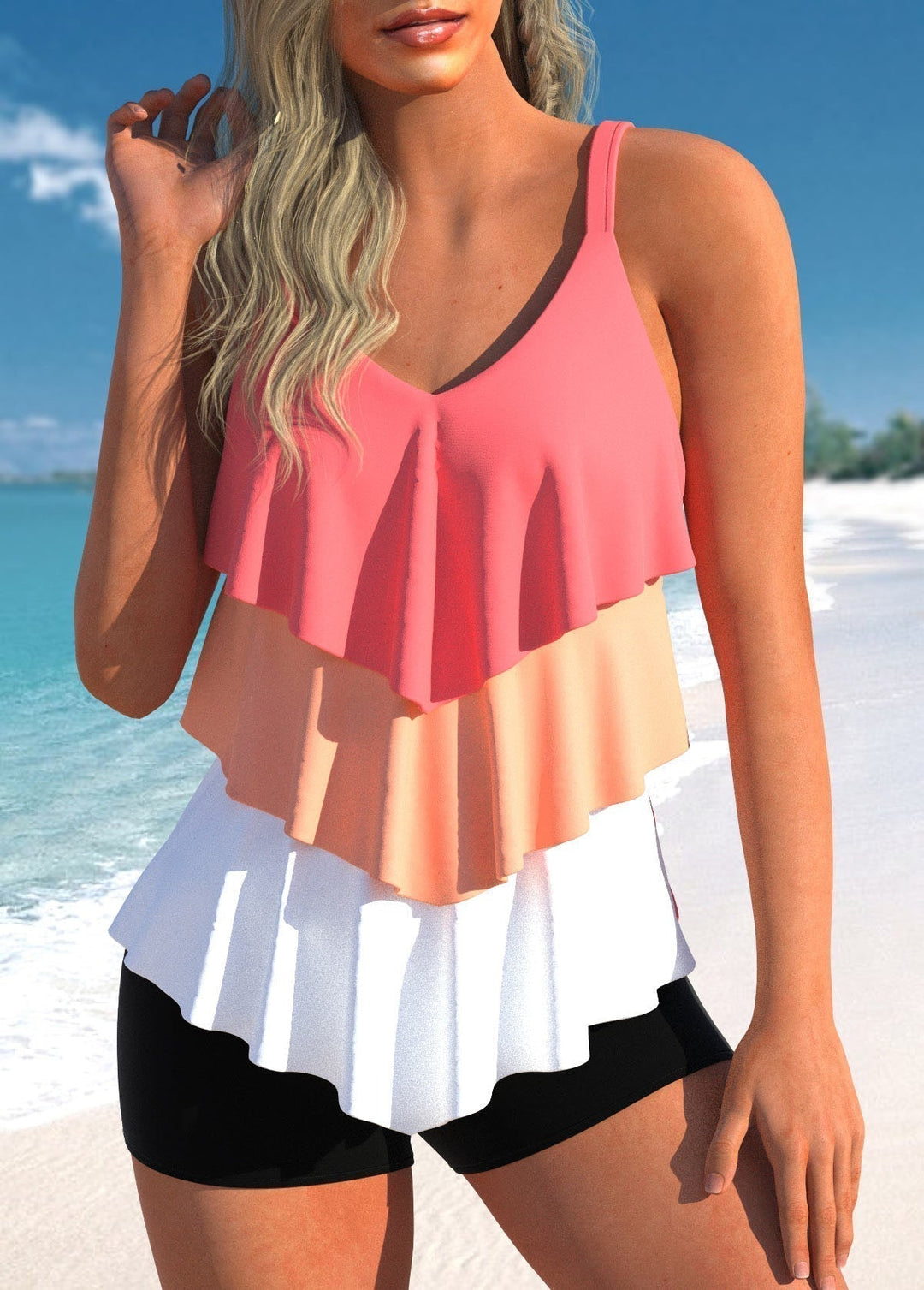 Women's Tankini - Stylish Two-Piece Swimsuit for Summer