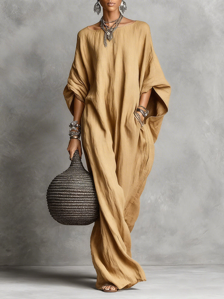 Women's Fluid Oversized Maxi Dress - Graceful Silhouettes