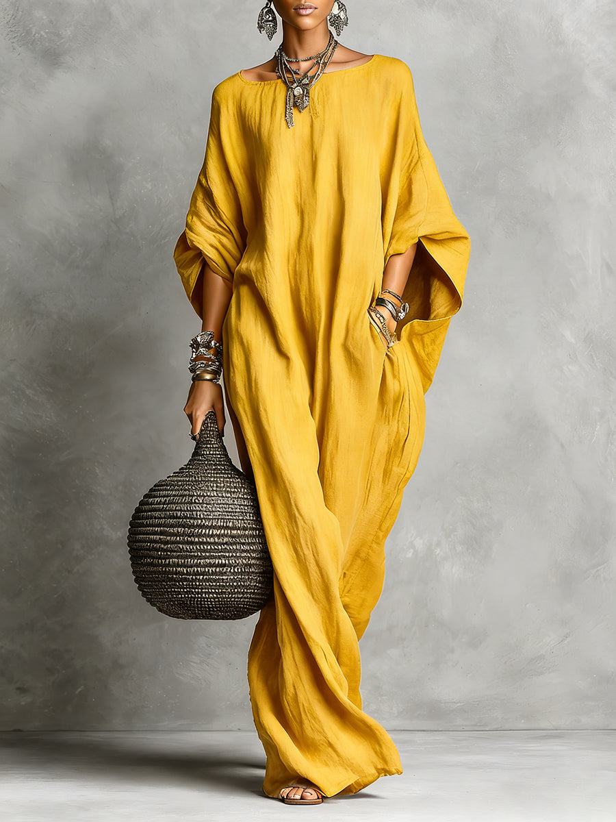 Women's Fluid Oversized Maxi Dress - Graceful Silhouettes