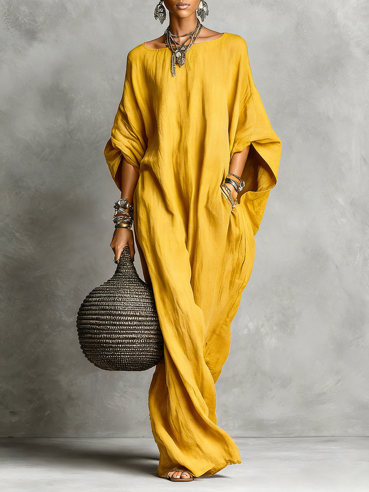 Women's Fluid Oversized Maxi Dress - Graceful Silhouettes