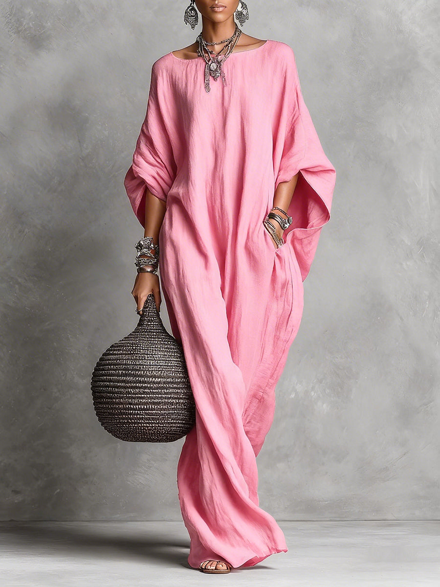 Women's Fluid Oversized Maxi Dress - Graceful Silhouettes