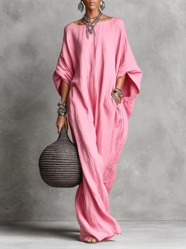 Women's Fluid Oversized Maxi Dress - Graceful Silhouettes