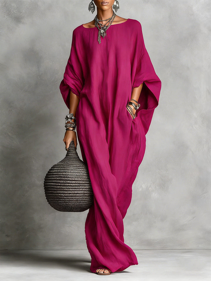 Women's Fluid Oversized Maxi Dress - Graceful Silhouettes