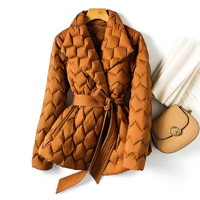 Women's Danielle Belted Quilted Coat - Elegant & Cozy