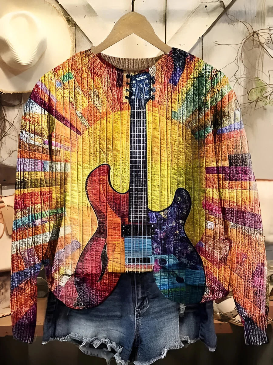 Women's Colorful Boho Style Sweatshirt - Casual & Artistic