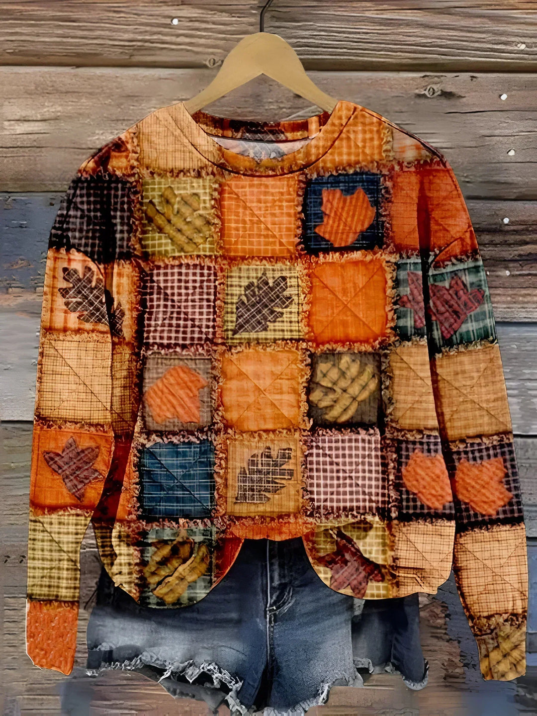 Women's Soft Patchwork Sweater - Cozy Autumn Colors