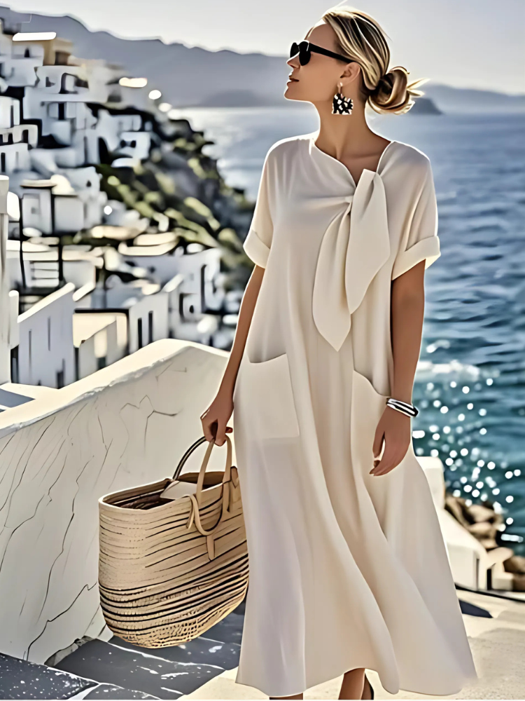 Women's Ella Elegant Dress with Pockets - Lightweight Summer