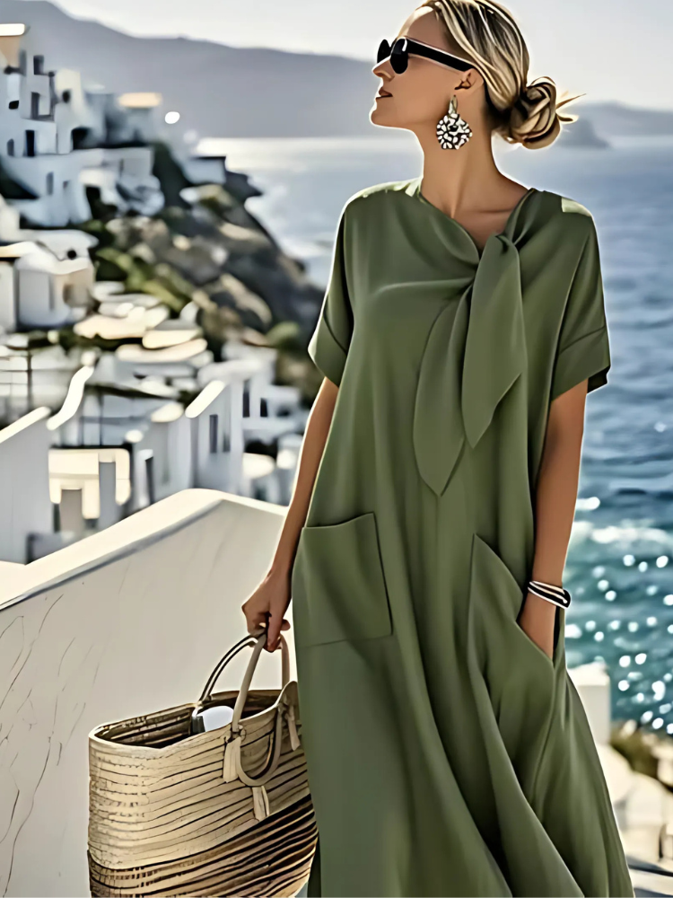 Women's Ella Elegant Dress with Pockets - Lightweight Summer