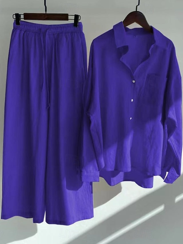 Women's Two-Piece Bolero Top and Pants Set - Effortless Streetwear
