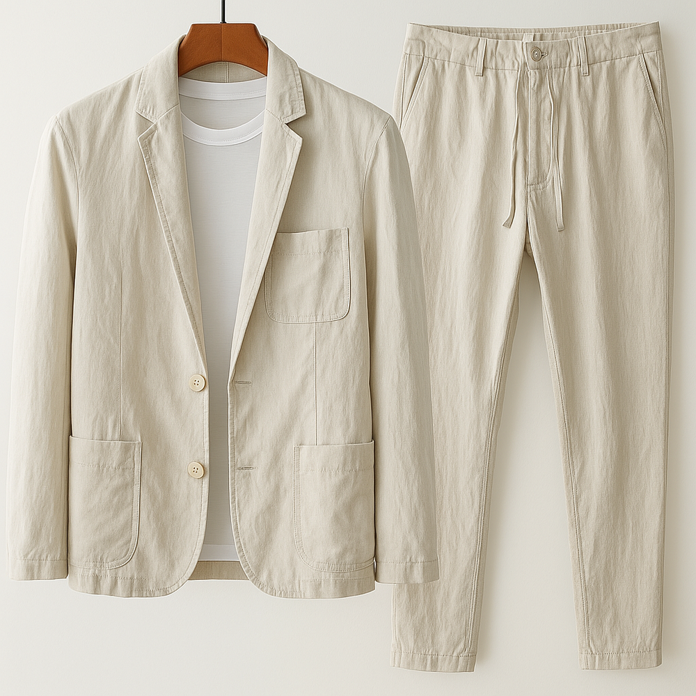 Men's Linen Blend Tailored Set – Amalfi Blazer & Trousers