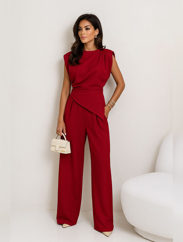 Women's Refined Vegan Two-Piece Set - Effortless Elegance
