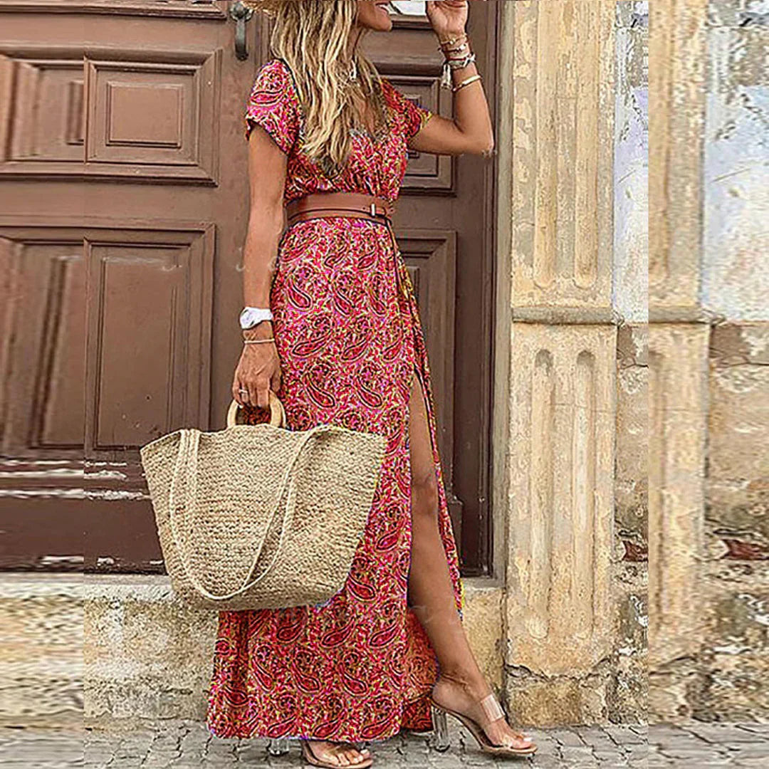 Women's Boho-Print Maxi Dress - Effortless Summer Style