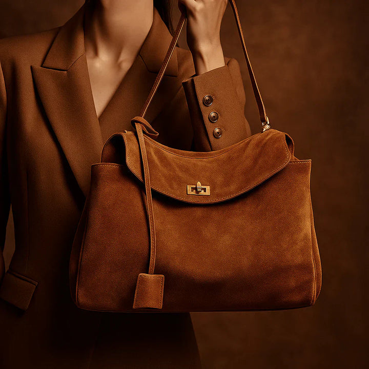 Women's Genuine Suede Shoulder Bag - Spacious & Elegant