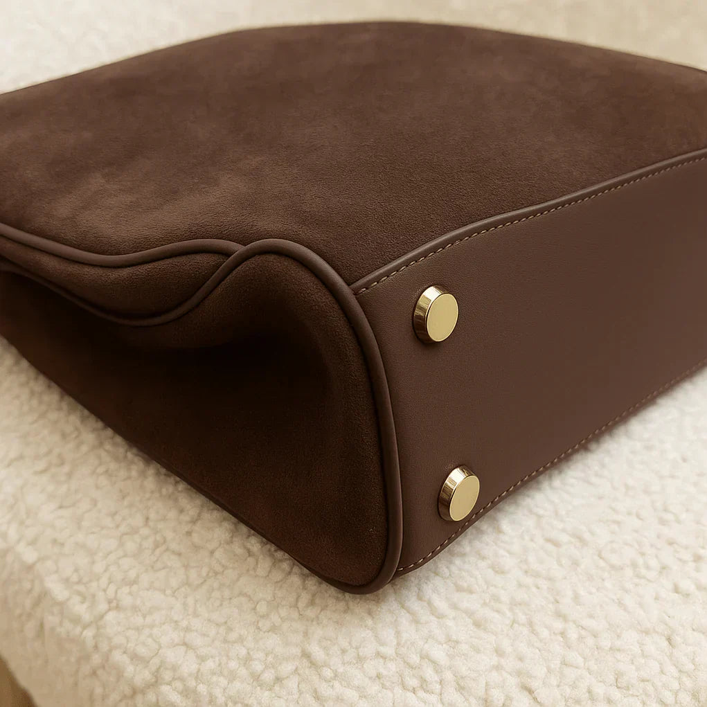 Women's Genuine Suede Shoulder Bag - Spacious & Elegant
