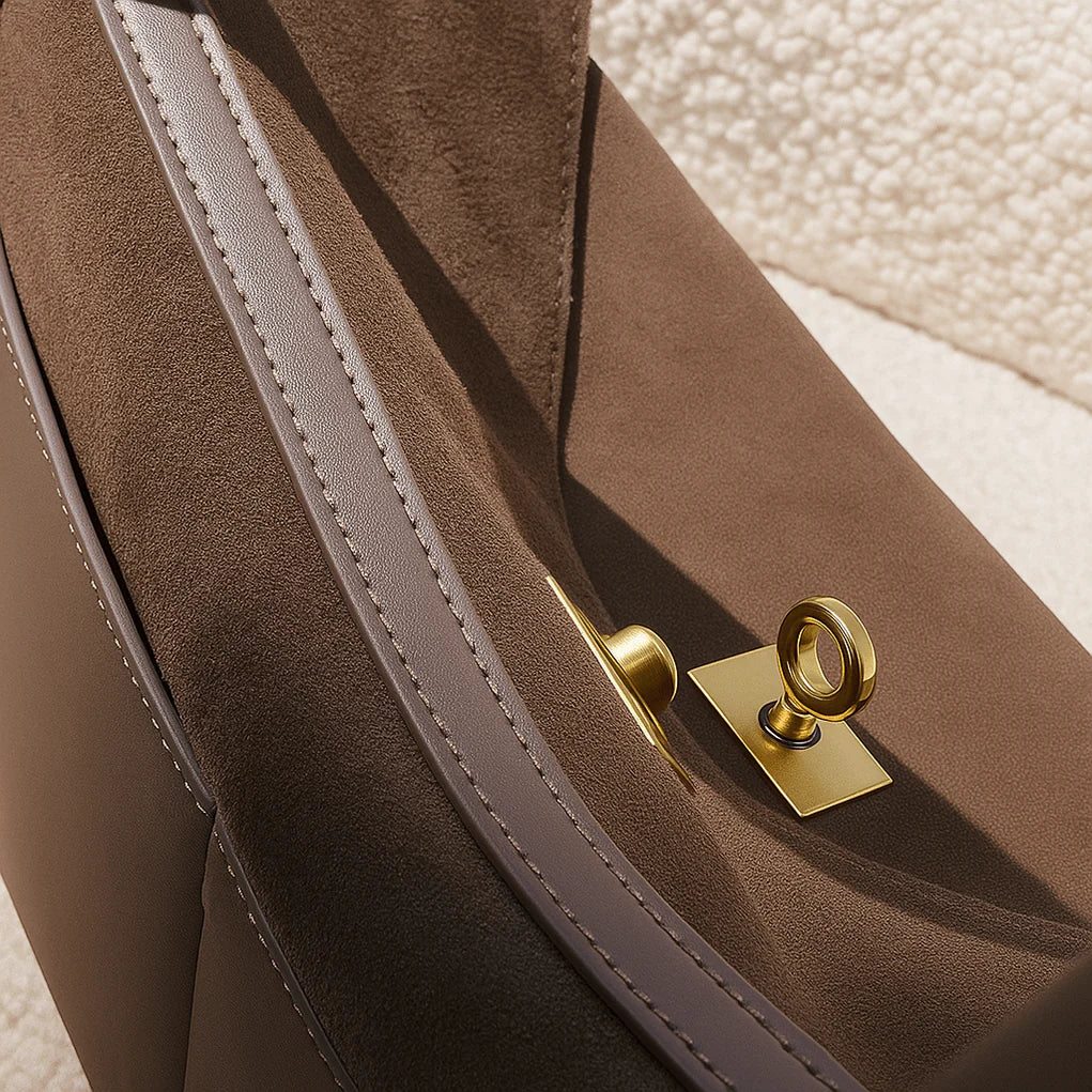 Women's Genuine Suede Shoulder Bag - Spacious & Elegant