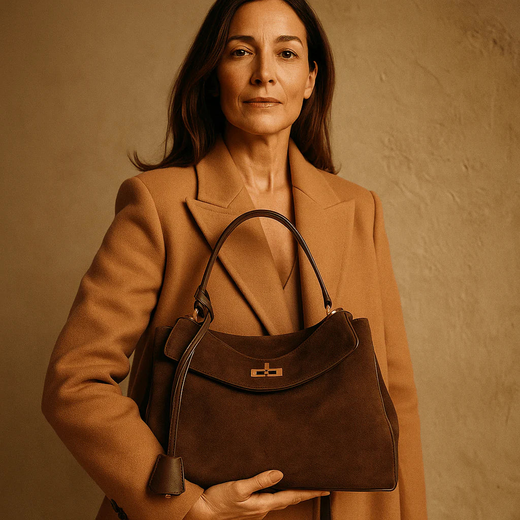 Women's Genuine Suede Shoulder Bag - Spacious & Elegant