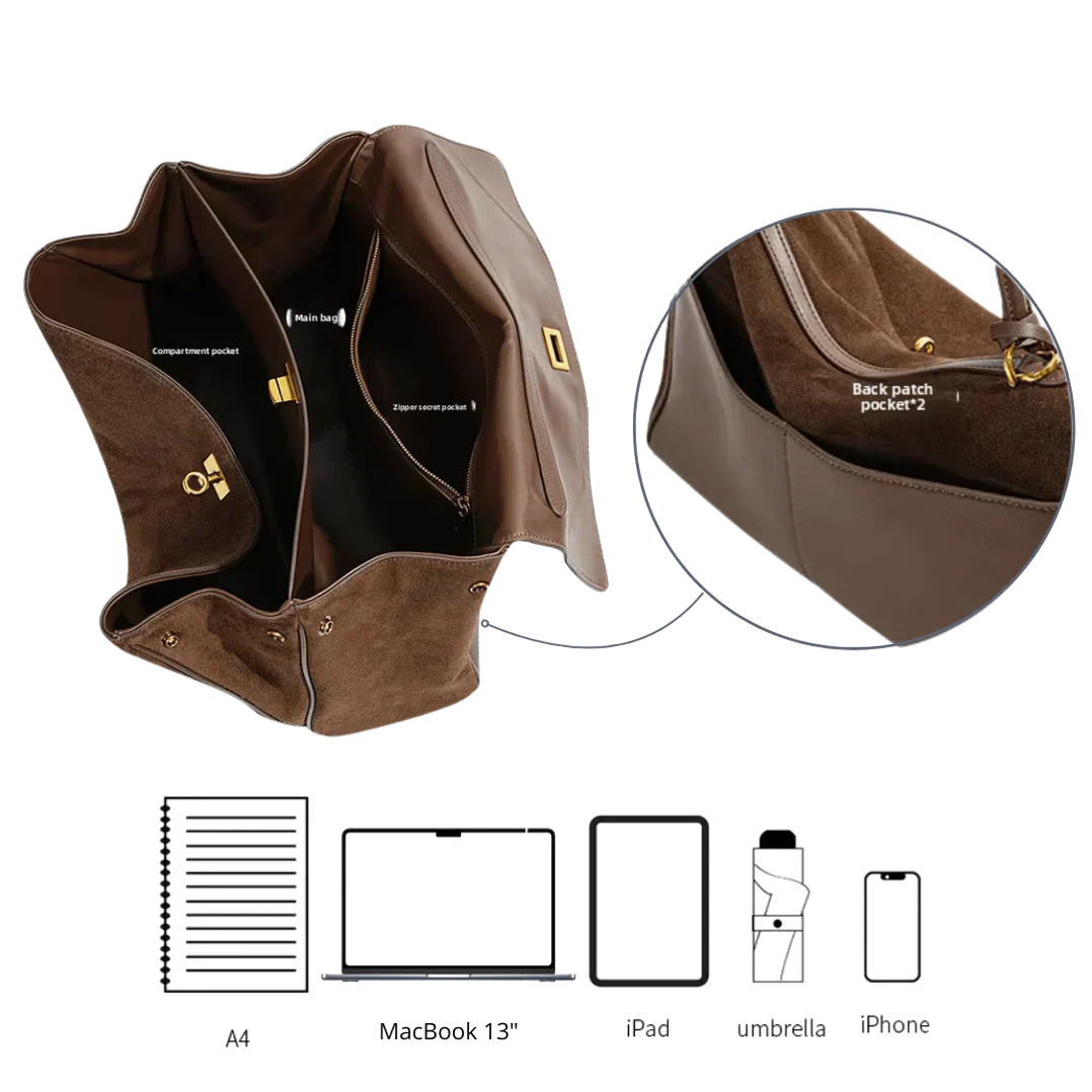 Women's Genuine Suede Shoulder Bag - Spacious & Elegant