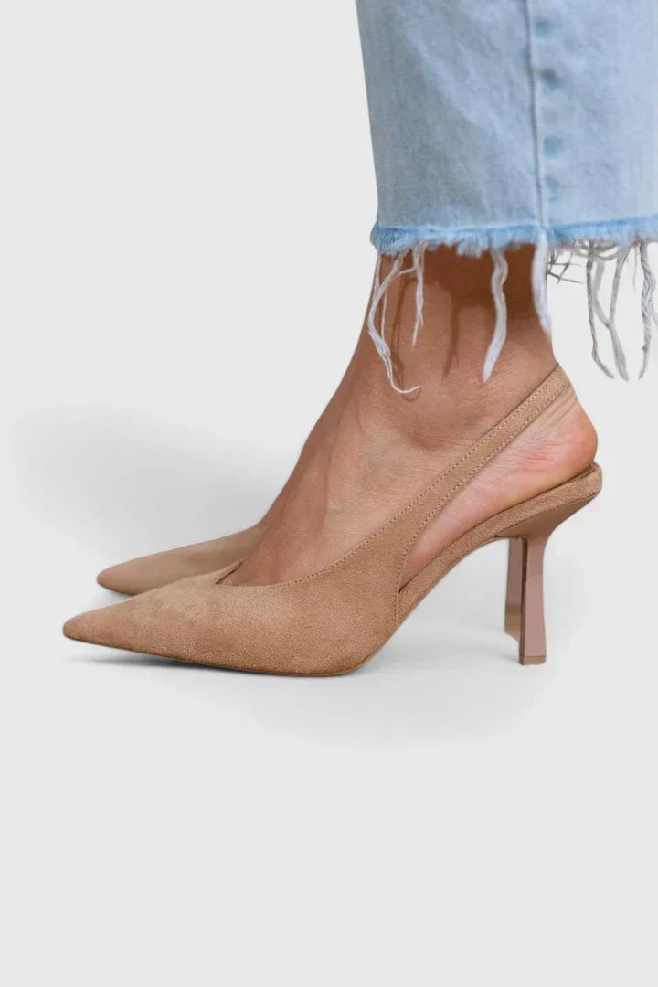 Women's Slingback Heels in Brown - Elegant and Comfortable
