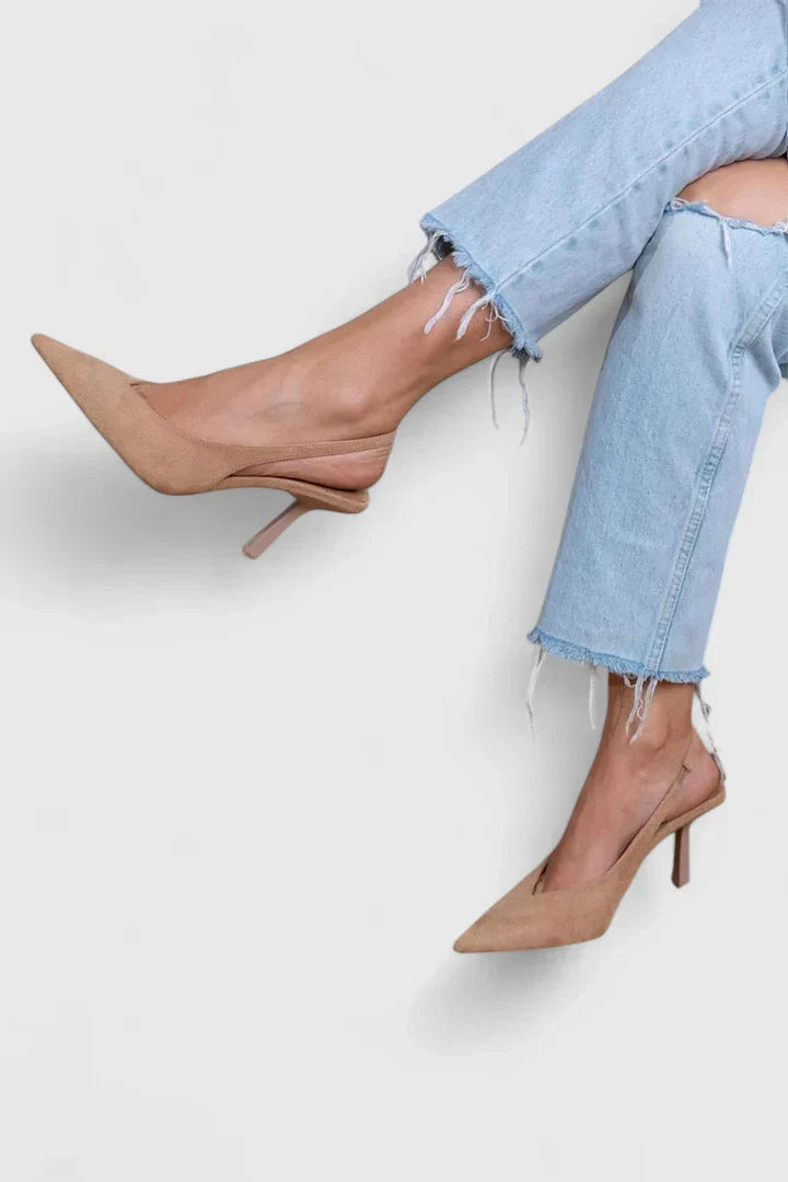 Women's Slingback Heels in Brown - Elegant and Comfortable