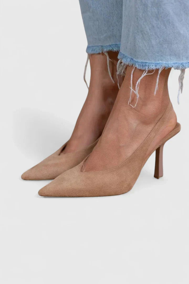 Women's Slingback Heels in Brown - Elegant and Comfortable