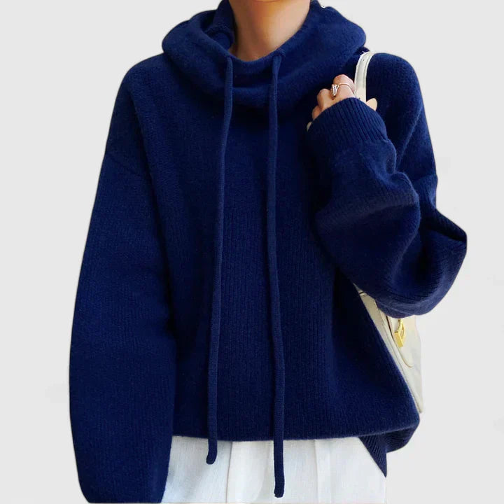 Women's Relaxed Cozy Hooded Sweater - Effortless Layering