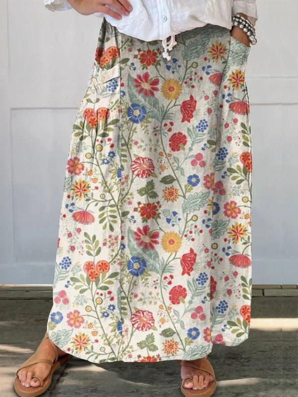 Women's Cotton-Linen Floral Print Blouse – Effortless Everyday