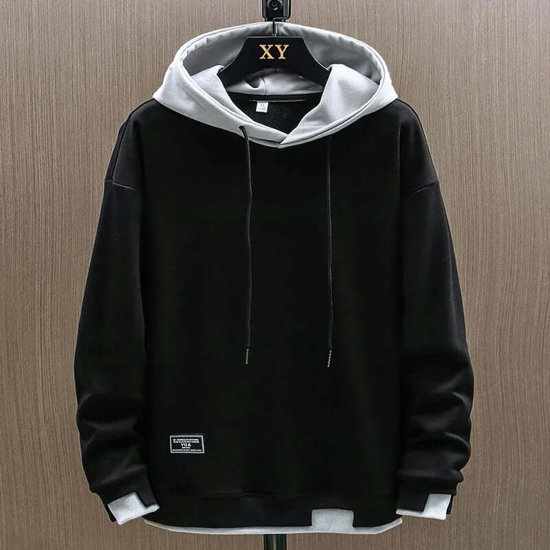 Men's Two-Tone Fleece Hoodie - Casual Everyday Hooded Top