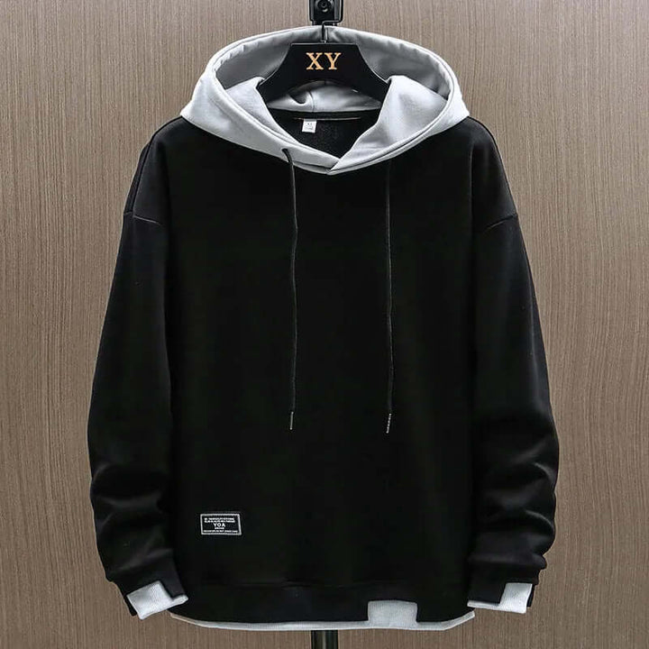 Men's Two-Tone Fleece Hoodie - Casual Everyday Hooded Top
