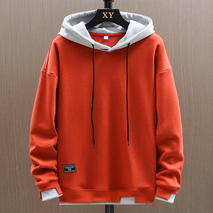 Men's Two-Tone Fleece Hoodie - Casual Everyday Hooded Top