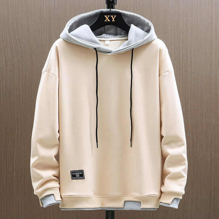 Men's Two-Tone Fleece Hoodie - Casual Everyday Hooded Top