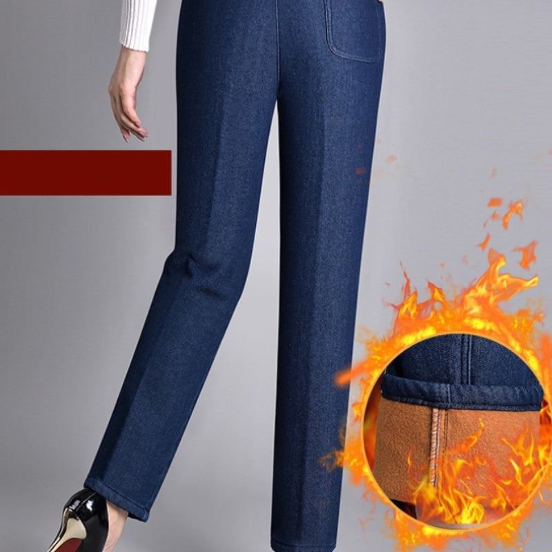 Women's Harper High-Waist Elastic Denim Trousers - Everyday Comfort
