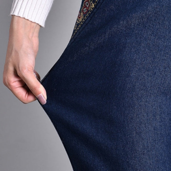 Women's Harper High-Waist Elastic Denim Trousers - Everyday Comfort