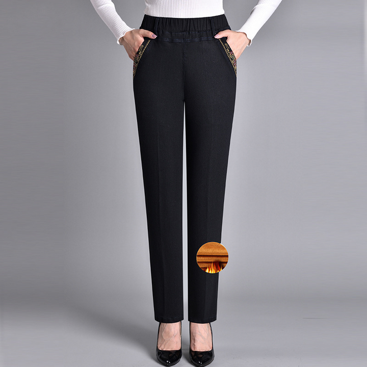 Women's Harper High-Waist Elastic Denim Trousers - Everyday Comfort