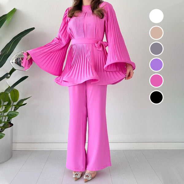 Women's Pleated Two-Piece Set - Effortless Elegance