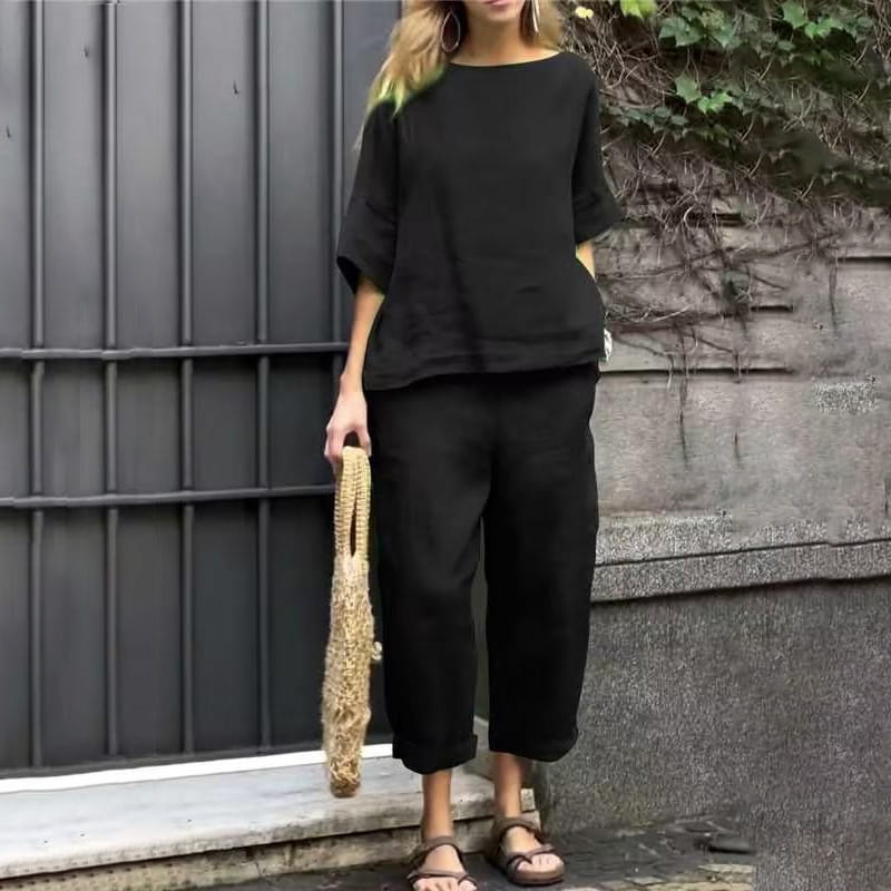Women's Savannah Laidback Grace Two-Piece Set - Effortless Elegance