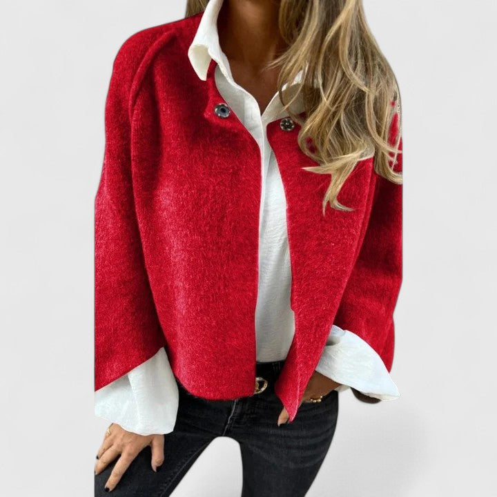 Women's Chelsea Textured Button Jacket - Perfect for Layering