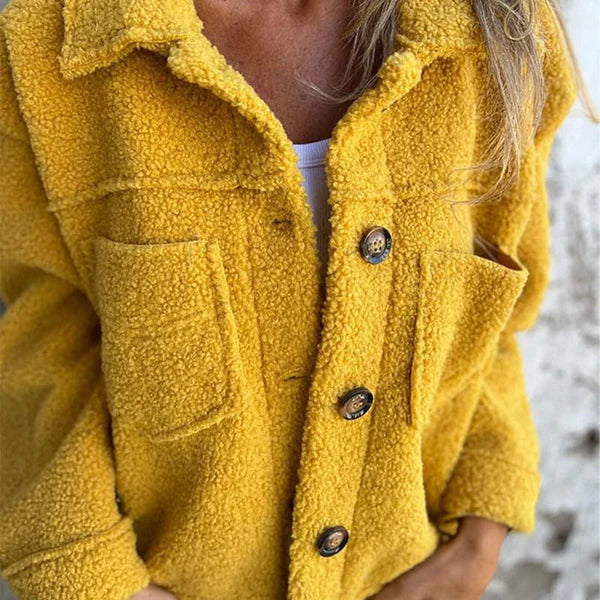 Women's Short Wool Lapel Blazer - Cozy Autumn Staple