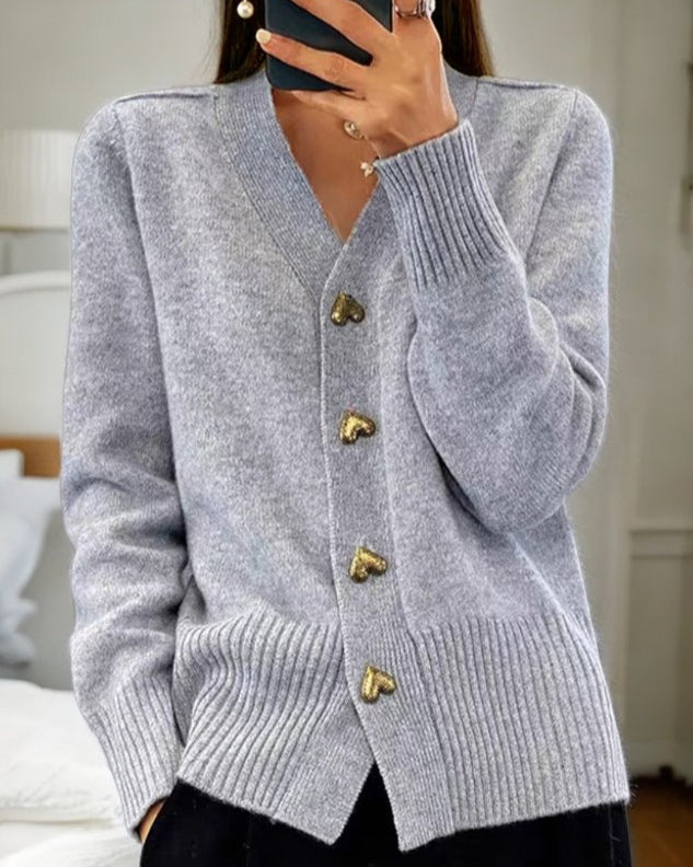 Women's Faith Heart Knit Cardigan - Cozy Everyday Layer