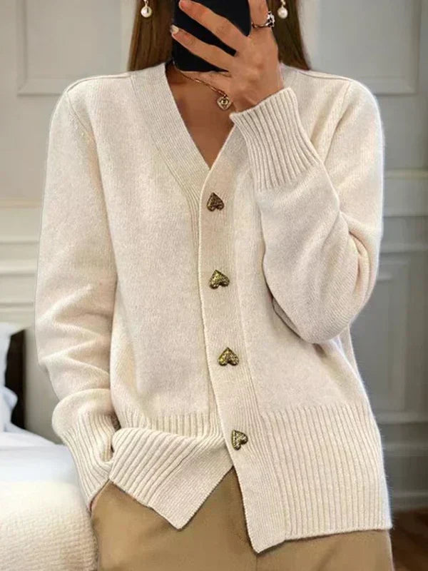 Women's Faith Heart Knit Cardigan - Cozy Everyday Layer