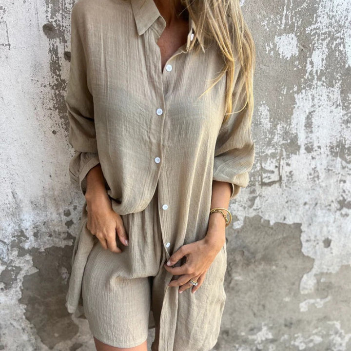 Women's Lyrie Relaxed Polo and Shorts Set - Effortless Weekend Style