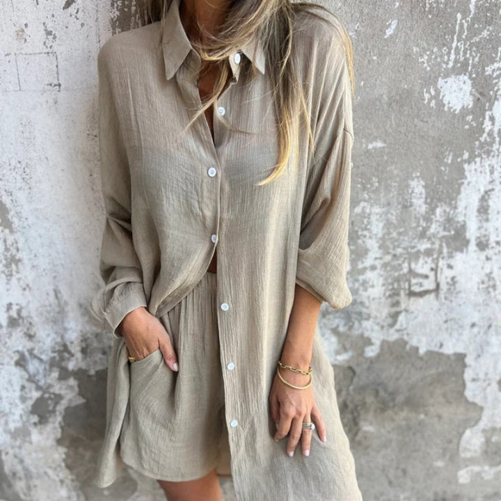 Women's Lyrie Relaxed Polo and Shorts Set - Effortless Weekend Style