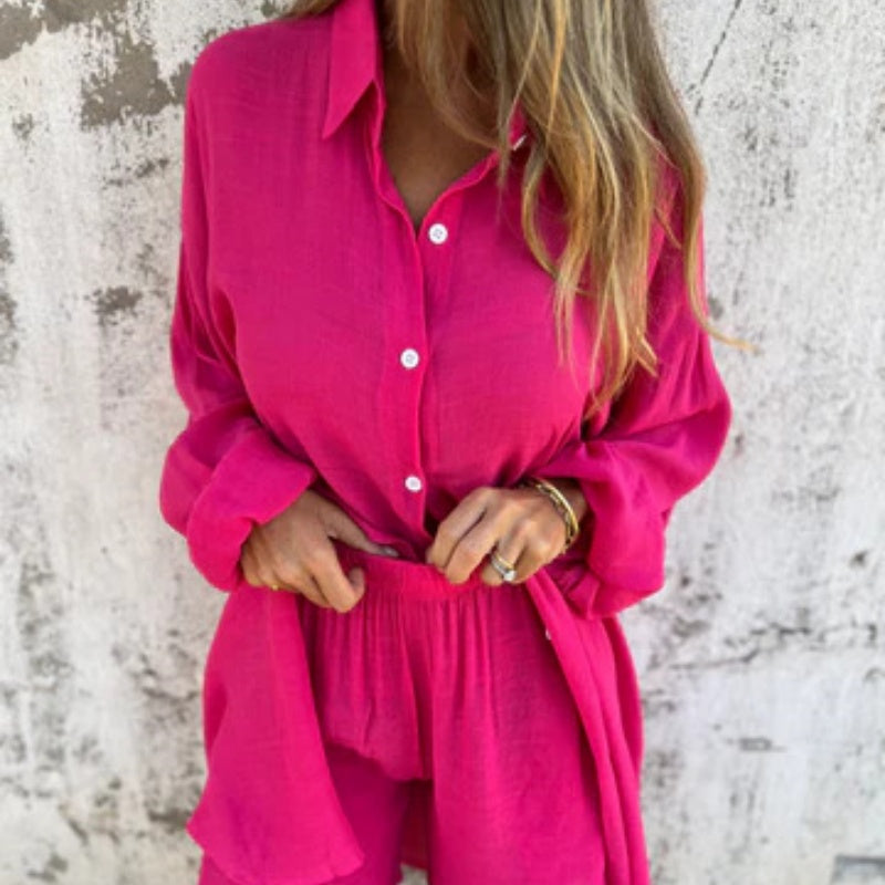 Women's Lyrie Relaxed Polo and Shorts Set - Effortless Weekend Style