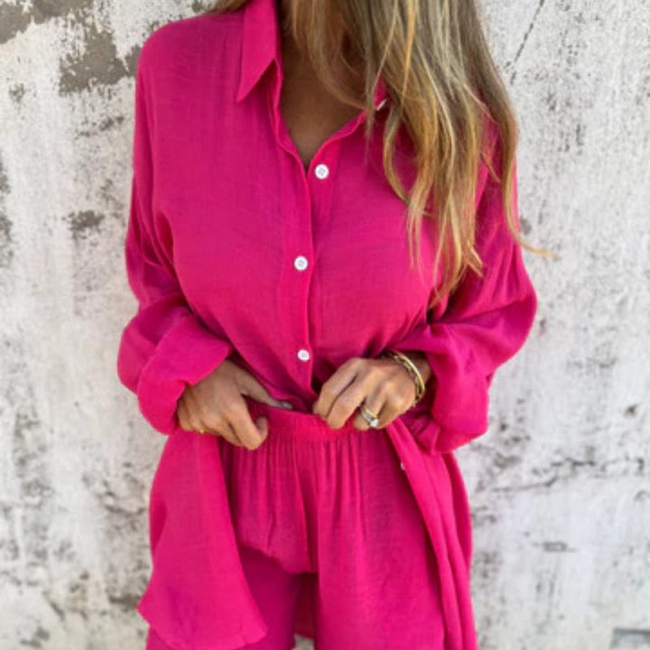 Women's Lyrie Relaxed Polo and Shorts Set - Effortless Weekend Style