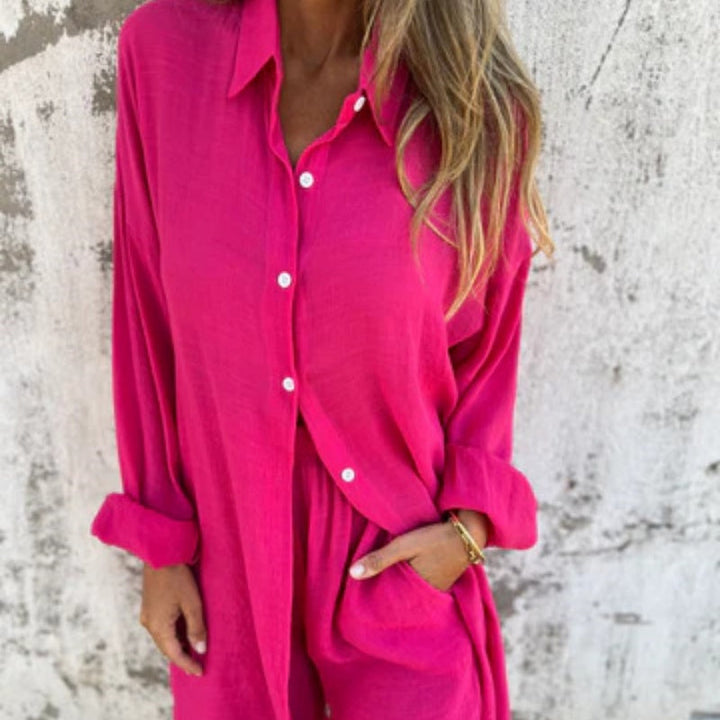 Women's Lyrie Relaxed Polo and Shorts Set - Effortless Weekend Style
