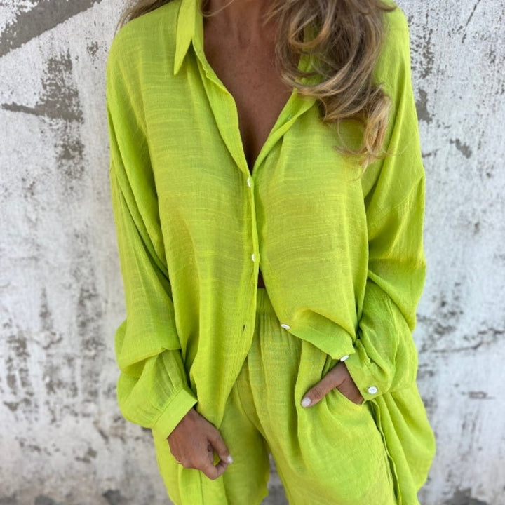 Women's Lyrie Relaxed Polo and Shorts Set - Effortless Weekend Style