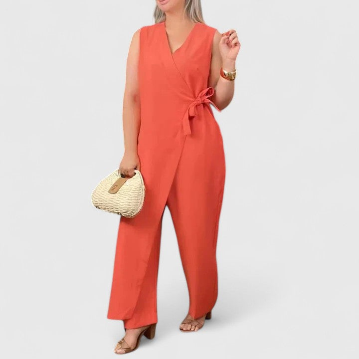 Women's Wrap Charm Jumpsuit - Flattering & Versatile